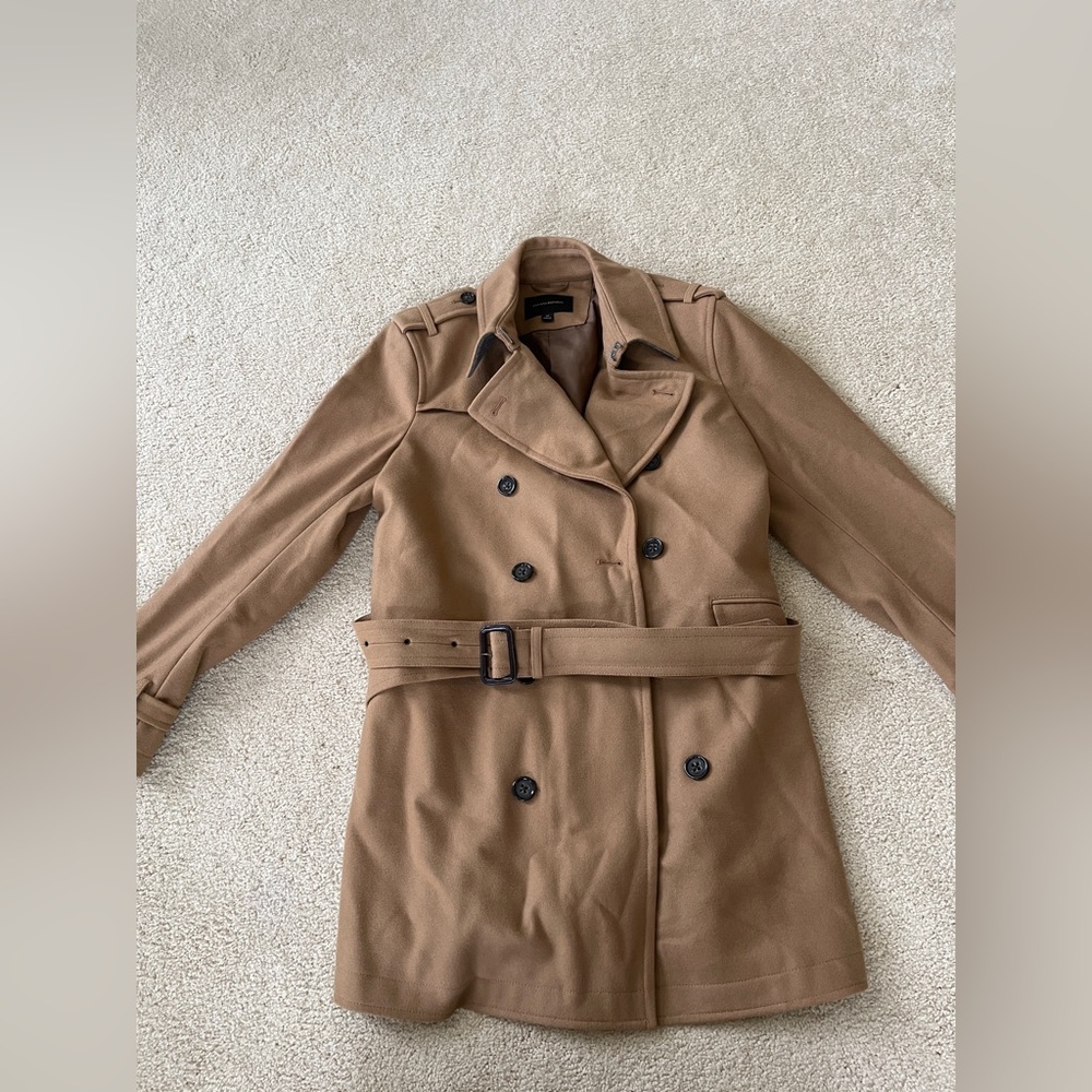 Men’s tan wool pea coat